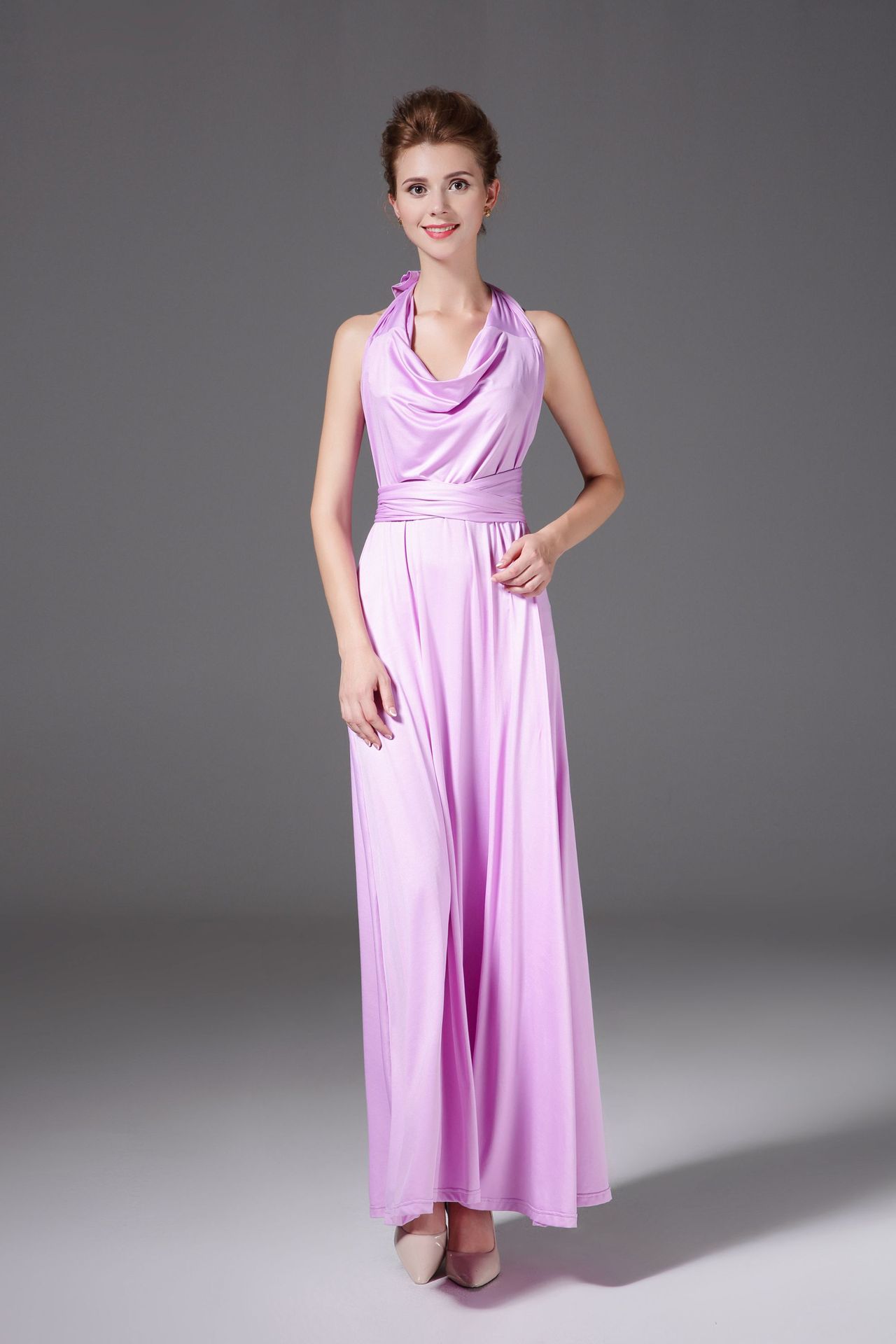 Cross Back Bandage Maxi Dress Versatile 3 4 Sleeve Adjustable Straps Sexy Fit Evening Wear Cocktail Party