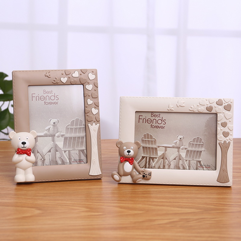7-inch bear through 7-inch baby cute plastic photo frame decoration children's creative cute photo frame wholesale plastic can be placed
