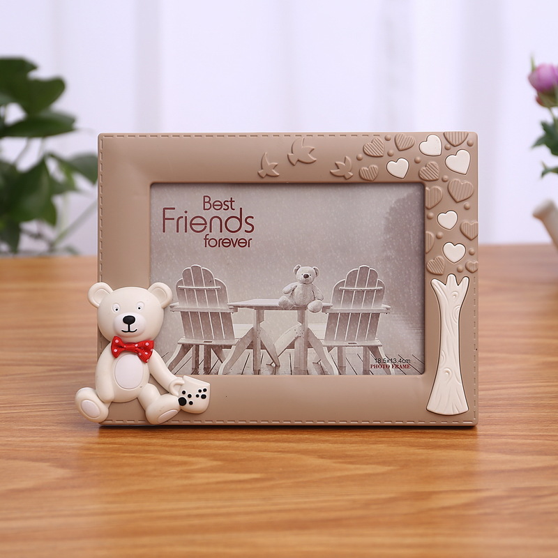 7-inch bear through 7-inch baby cute plastic photo frame decoration children's creative cute photo frame wholesale plastic can be placed