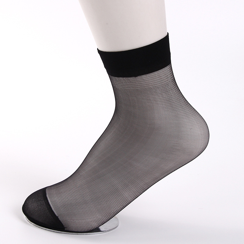 夏季超薄水晶丝透气丝袜 女士透明玻璃短丝袜爆款厂家批发