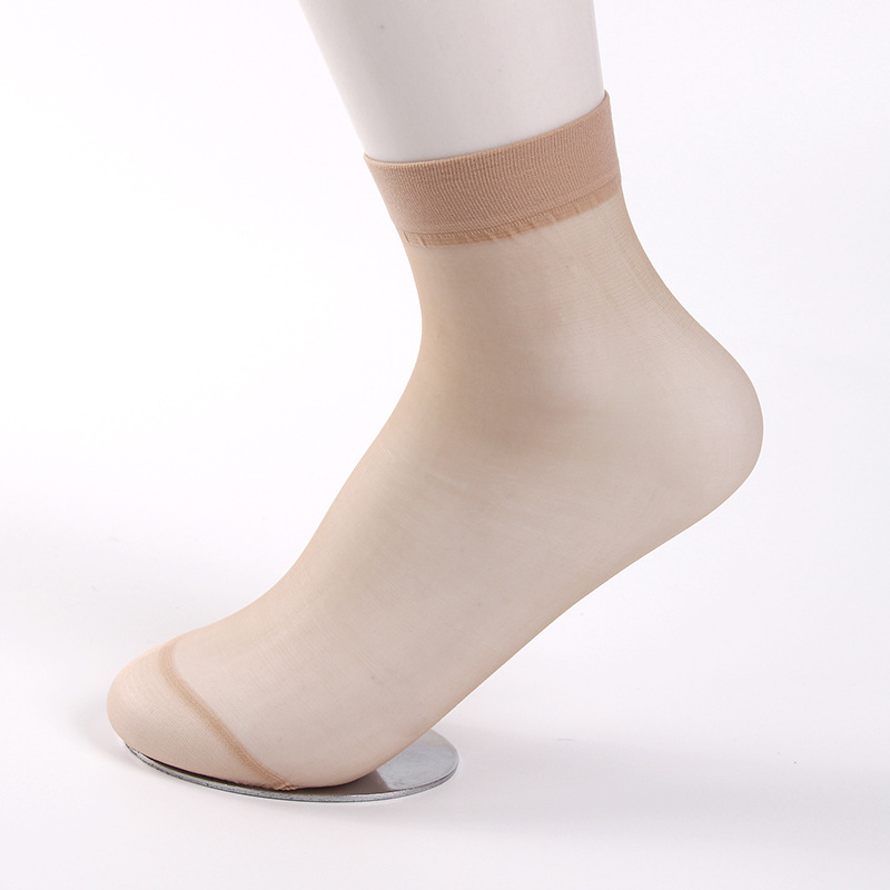 夏季超薄水晶丝透气丝袜 女士透明玻璃短丝袜爆款厂家批发