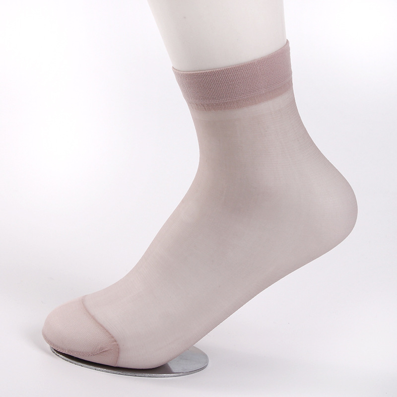 夏季超薄水晶丝透气丝袜 女士透明玻璃短丝袜爆款厂家批发