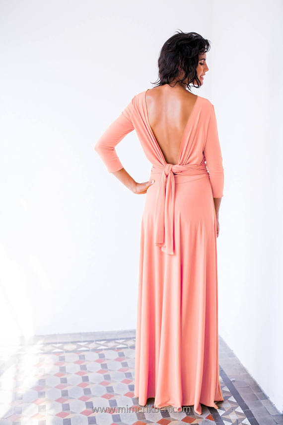 Cross Back Bandage Maxi Dress Versatile 3 4 Sleeve Adjustable Straps Sexy Fit Evening Wear Cocktail Party