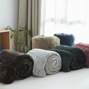 Unprinted Thickened Warm Double Flannel Blanket Double Blanket Winter Raschel Coral Fleece Blanket Bed Sheet Blanket