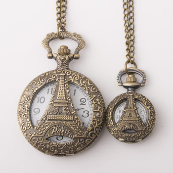 Supply of Retro Tower Personalized Men's and Women's Casual Fashion Pocket Watches Trendy Large Watch Hanging Watches Wholesale Large Dial