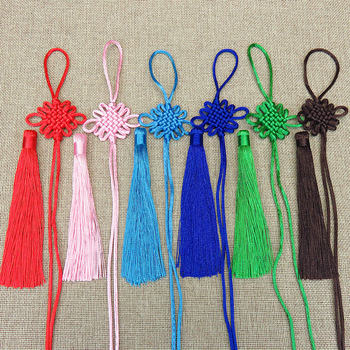 6 plate small size Chinese knot car pendant lanyard handmade gift semi-finished tassel ear pendant decorative accessories