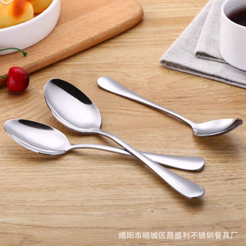 Stainless steel spoon tableware 1010 pointed spoon stainless steel spoon gift printed logo
