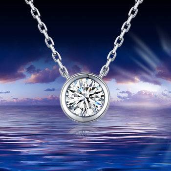 Internet Celebrity Live Cross-Border Necklace S925 Sterling Silver Rose Gold Plated Pendant Moissanite Bubble Necklace Jewelry Wholesale