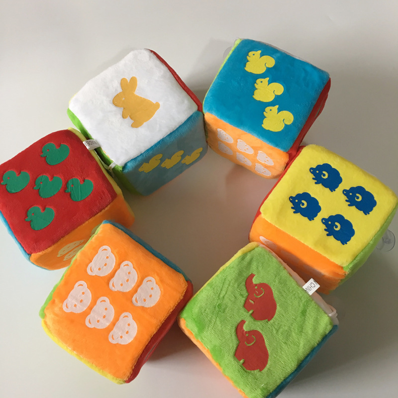 毛绒骰子抓机玩具吸盘挂件 卡通色子创意礼物 厂家批发