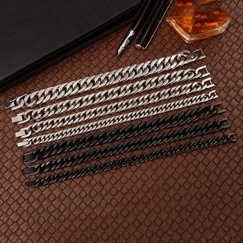 2023 E-Commerce hot-selling titanium steel jewelry European and American style solid color bracelet double woven four-sided grinding men's titanium steel bracelet hand