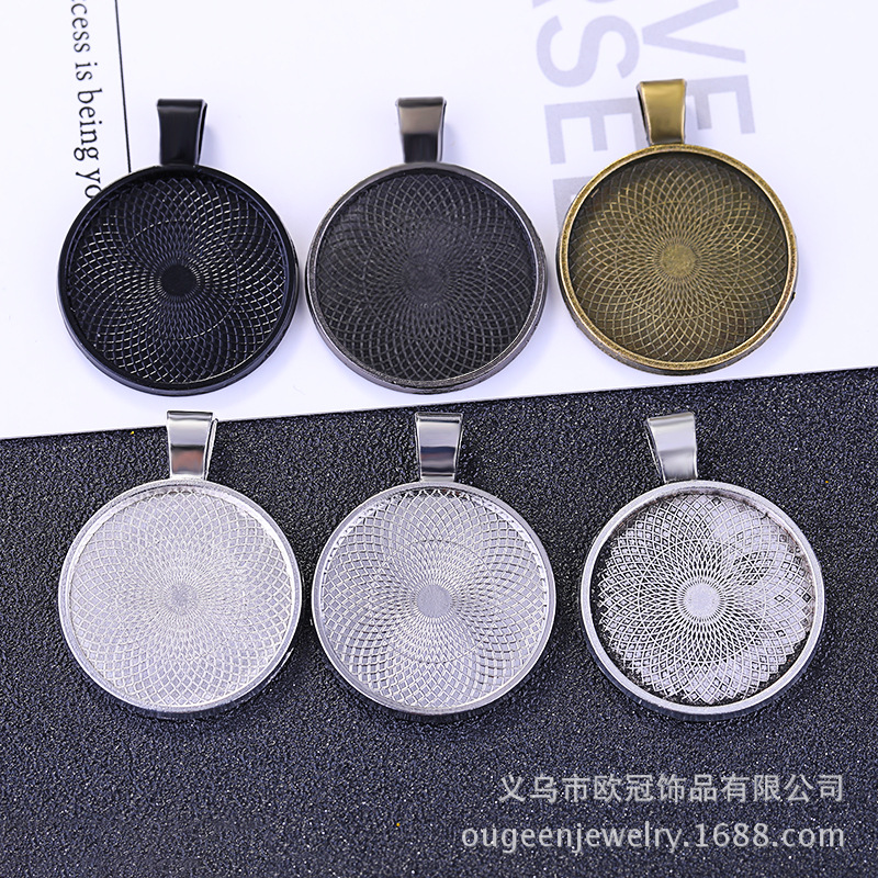 Cross-border พิเศษ 25 มม.สร้อยคอจี้ฐานโลหะผสมฐานหินเครื่องปร...