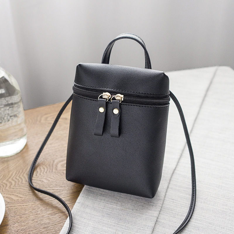 Women's Bucket Crossbody Phone Bag - Black