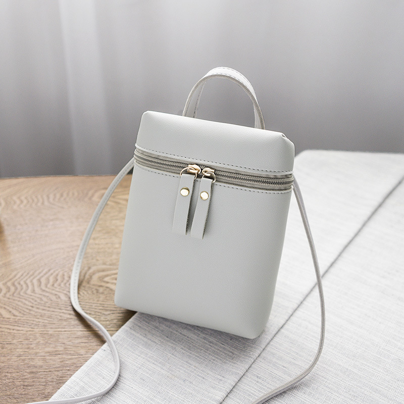 Women's Bucket Crossbody Phone Bag - Light Gray
