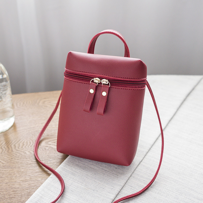 Women's Bucket Crossbody Phone Bag - Red