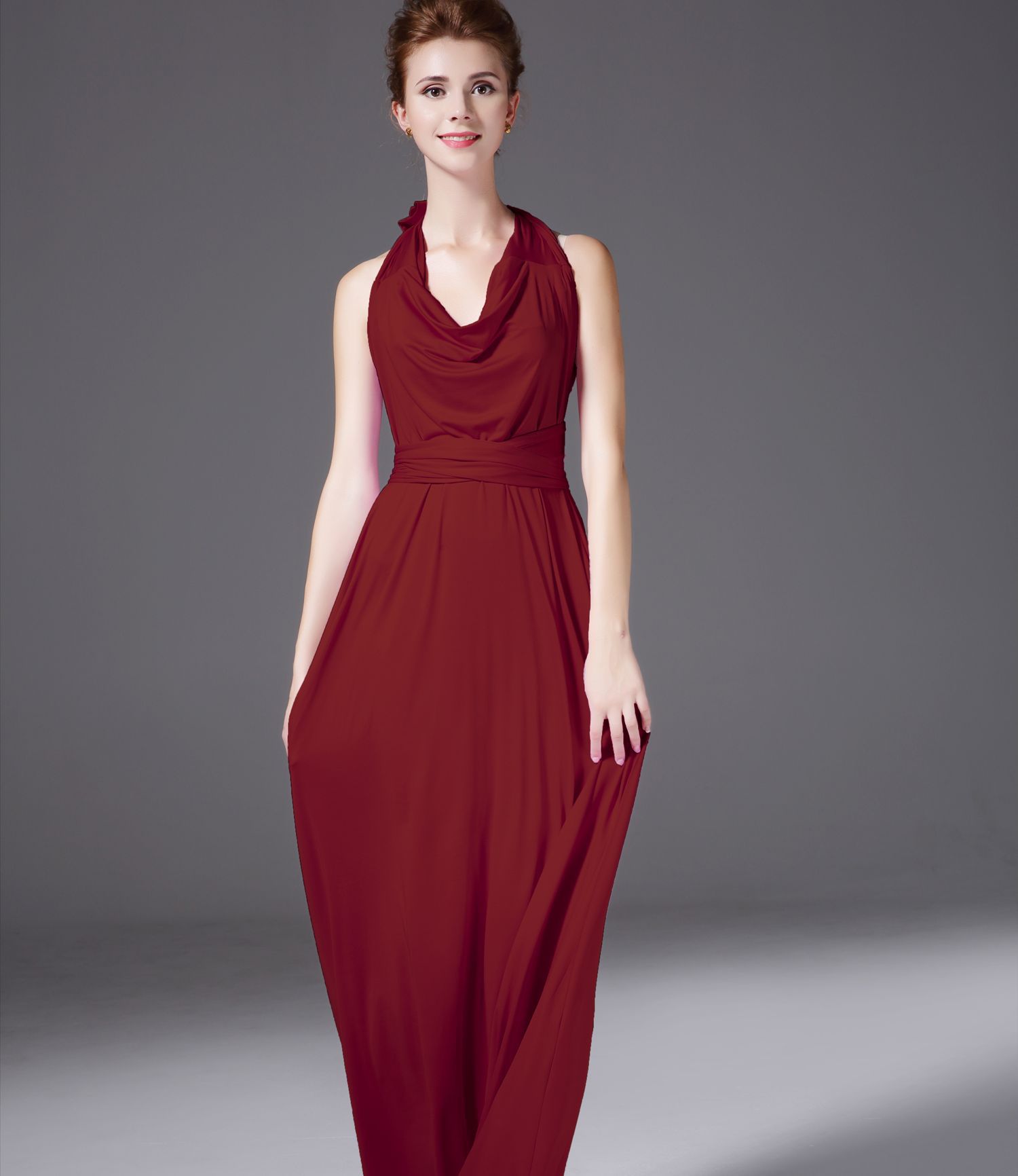 Cross Back Bandage Maxi Dress Versatile 3 4 Sleeve Adjustable Straps Sexy Fit Evening Wear Cocktail Party