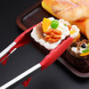 Stainless steel food clip lengthened silicone non-slip barbecue food clip bread cake steak clip baking tool