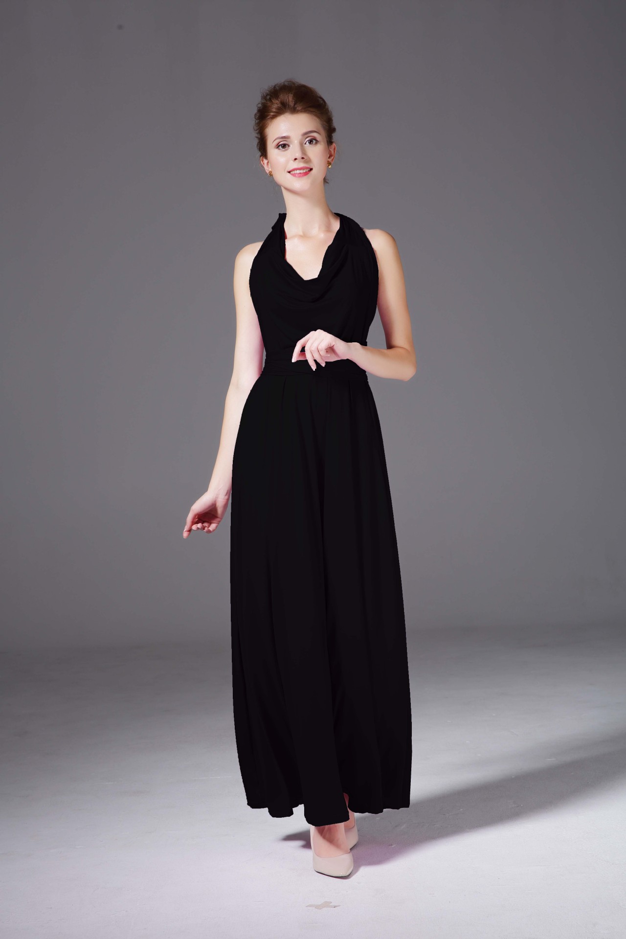 Cross Back Bandage Maxi Dress Versatile 3 4 Sleeve Adjustable Straps Sexy Fit Evening Wear Cocktail Party