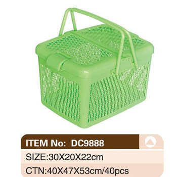 Huipin Beauty DC9888 Plastic Handle Basket Vegetable and Fruit Basket Storage Handle Basket