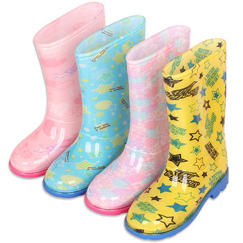 Hiking cartoon children's rain boots high-top boys' rain boots foreign trade medium and large children's rain boots female primary school students export water shoes