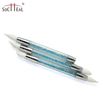 3 sets of multi-function silicone pen rhinestone filled pen supply nail pen