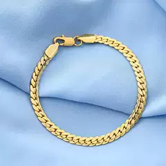 Factory Direct 18K Yellow Gold Plated 5MM Side Chain Bracelet for DIY Jewelry - Trendy Korean & European Fashion Accessory