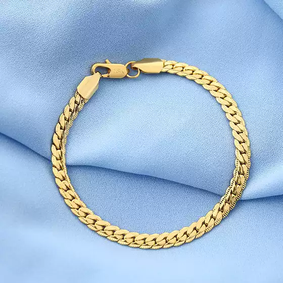 Factory Supply Silver DIY Jewelry European & Korean Fashion Accessories 18K Gold-Plated 5MM Side Chain Bracelet