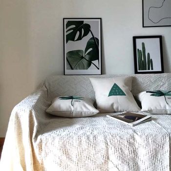 Cross-border Sofa Towel Back Towel Modern Simple Sofa Cover Fabric White Cover Towel Knitted Thread Blanket Sofa Cover