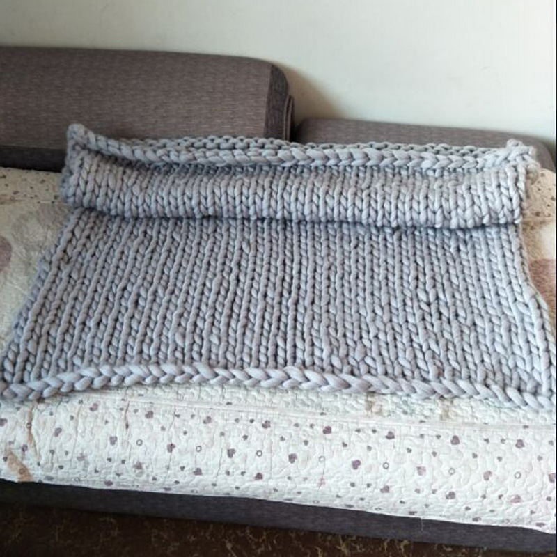 Factory direct Iceland wool coarse wool hand-woven blanket sofa blanket thick wire blanket air conditioning quilt 8636