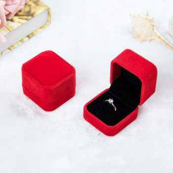 Flannel ring box jewelry box badge box pink Gray jewelry box jewelry box ring box wholesale