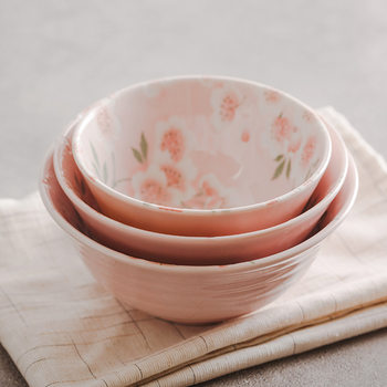 Japanese Imported Dancing Cherry Blossom Series Ceramic Japanese Rice Bowl Underglaze Color Bowl
