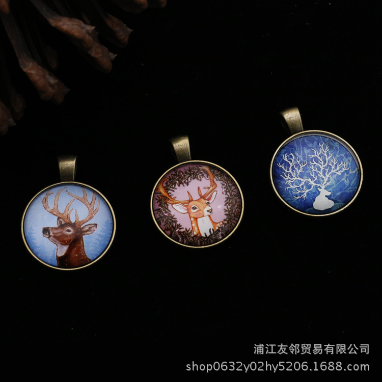 宝石玻璃贴片批发圆形DIY饰品冰箱贴眼睛