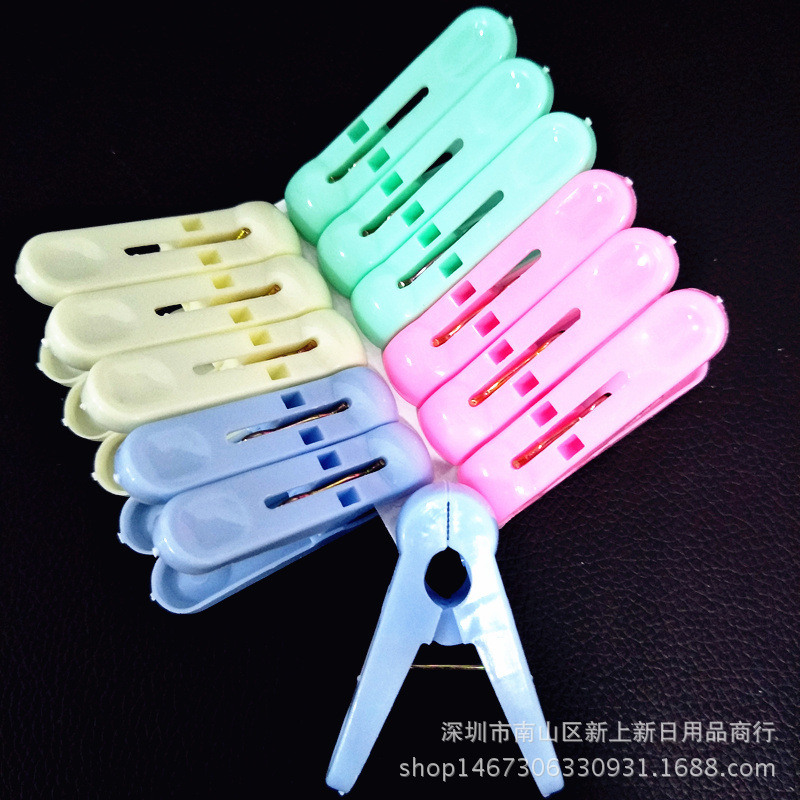 Chunzhu 9131 Plastic Clothespins, Clothes Drying Rack, Clothing Clips, 12-Pack, New Creative Clothespins, Two-Yuan Store Wholesale