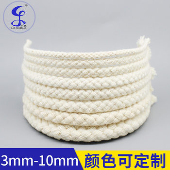 3/4/5/6/7/8/9/10mm white environmental protection pure cotton/eight strands/Hollow cotton rope/low temperature dyeing/Lesheng