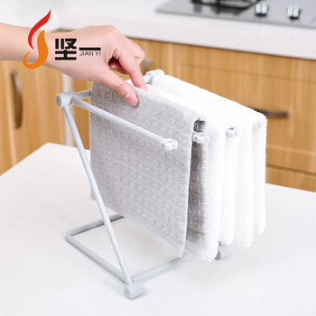 Foldable plastic towel rack kitchen storage sink rag rack vertical countertop foldable rag rack