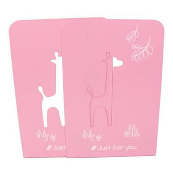 Wholesale Metal Bookend Student Cartoon Deer Hollow Iron Bookshelf Desk Organizer Bookshelf Bookstore Organizer