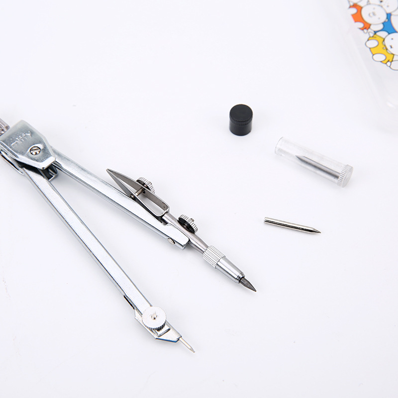 Morning Light Stationery Compass Miffy Fcs90803 Metal Drawing Design Student Exam Compass Silver with Lead Core