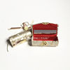 Brocade Button Metal Edge Seal with Mirror Lipstick Box Jewelry Box Flannel Box Lipstick Box
