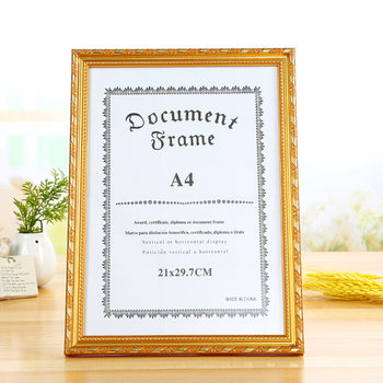 Wholesale Imitation Wooden Photo Frame Wholesale Wall Hanging Simple Table Puzzle Picture Frame Large Size A4 Honor Certificate Photo Frame