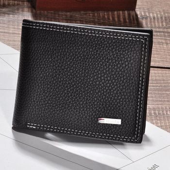 New Hot Selling Men's Pebbled Short Wallet Loose-Leaf Horizontal Wallet Pu Running Street Stall Wallet