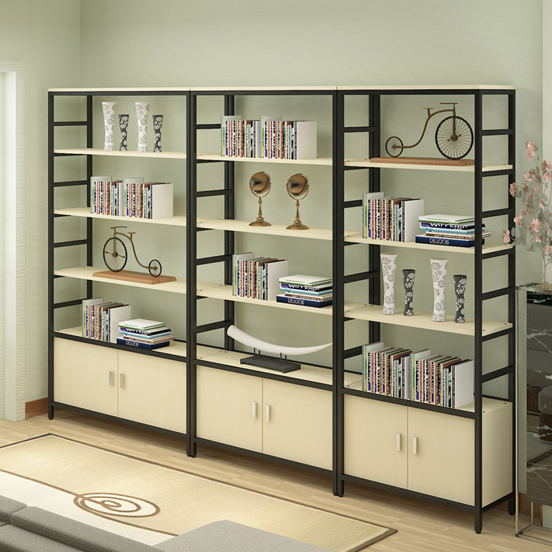 铁艺置物架书房书柜简约组合落地书架产品展示架厂家直销多层货架