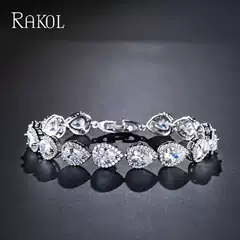 Cross-Border Aliexpress Micro-Inlaid Exquisite Aaa Water Drop Zircon Bracelet for Women, Elegant Bridal Wedding Dress Hand Jewelry