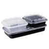 Jinlubao Disposable Lunch Box Takeaway Packaged Fast Food Combination Lunch Box Round Bowl Lunch Box with Lid Double Layer