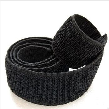 Spot direct supply 2-10cm black nylon elastic non-gripping elastic hook and loop strap sports strap