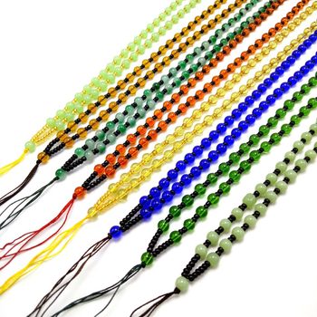 Crystal bead chain hand-woven necklace lanyard men's and women's pendant rope sweater chain with rope Wenwan Jewelry pendant rope