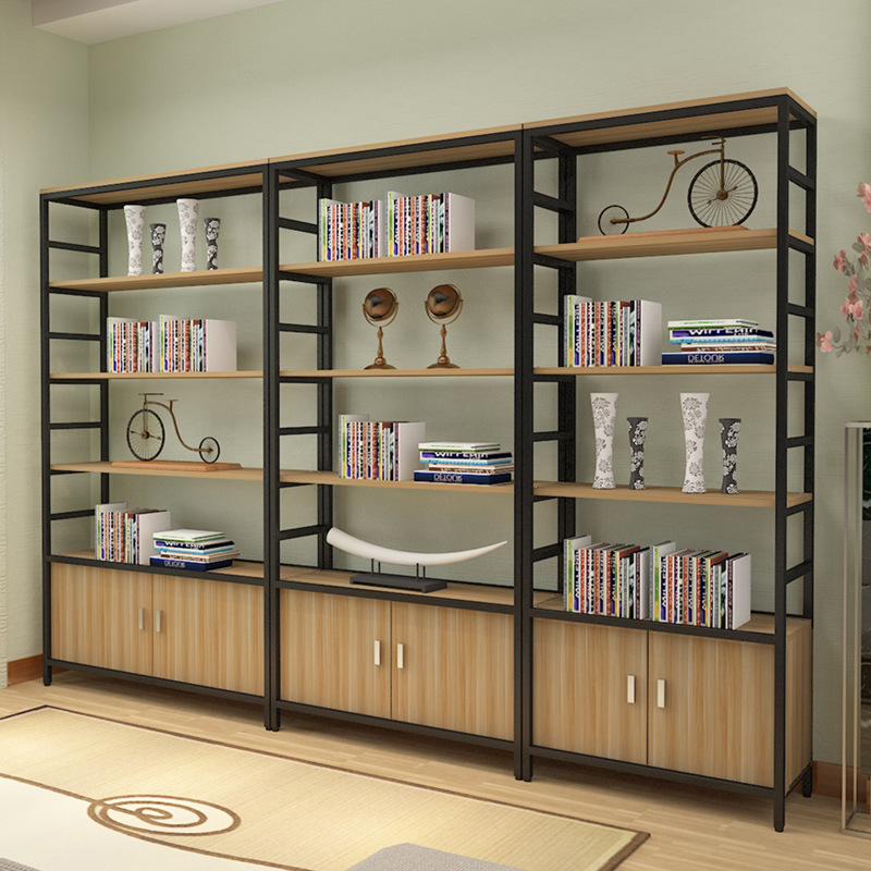 铁艺置物架书房书柜简约组合落地书架产品展示架厂家直销多层货架