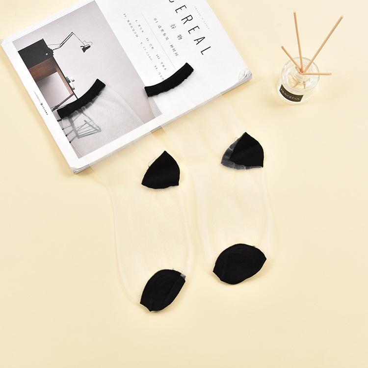 袜子女春夏薄款玻璃丝袜透明时尚女士格子水晶袜女袜诸暨袜子批发