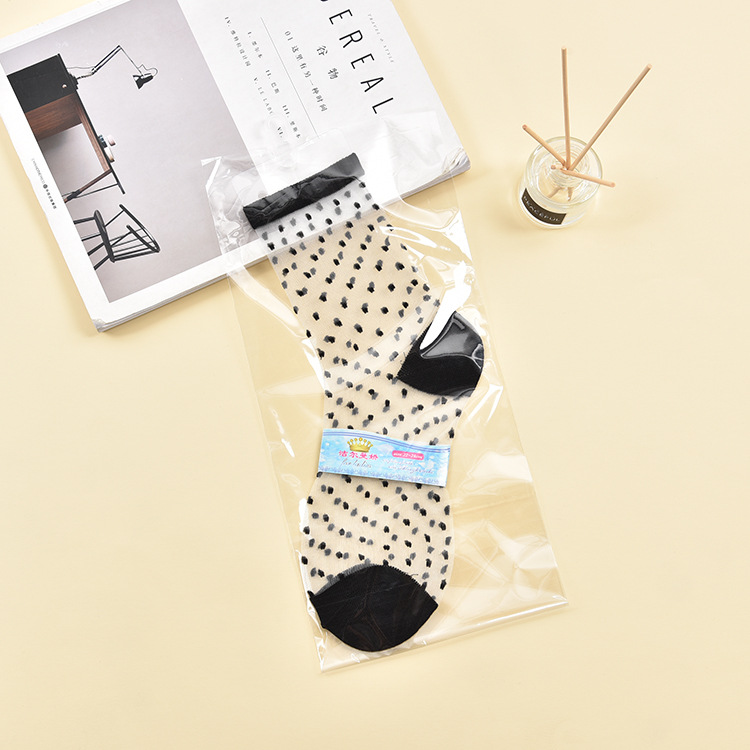 袜子女春夏薄款玻璃丝袜透明时尚女士格子水晶袜女袜诸暨袜子批发