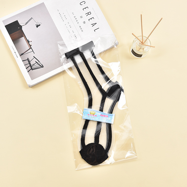 袜子女春夏薄款玻璃丝袜透明时尚女士格子水晶袜女袜诸暨袜子批发