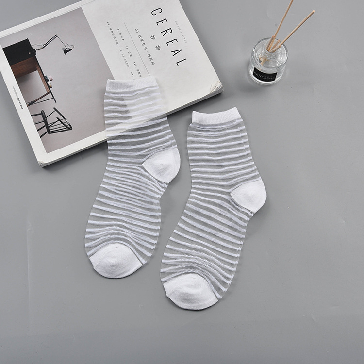 袜子女春夏薄款玻璃丝袜透明时尚女士格子水晶袜女袜诸暨袜子批发