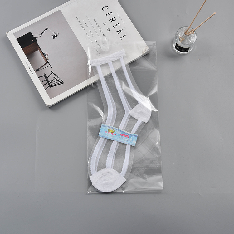 袜子女春夏薄款玻璃丝袜透明时尚女士格子水晶袜女袜诸暨袜子批发